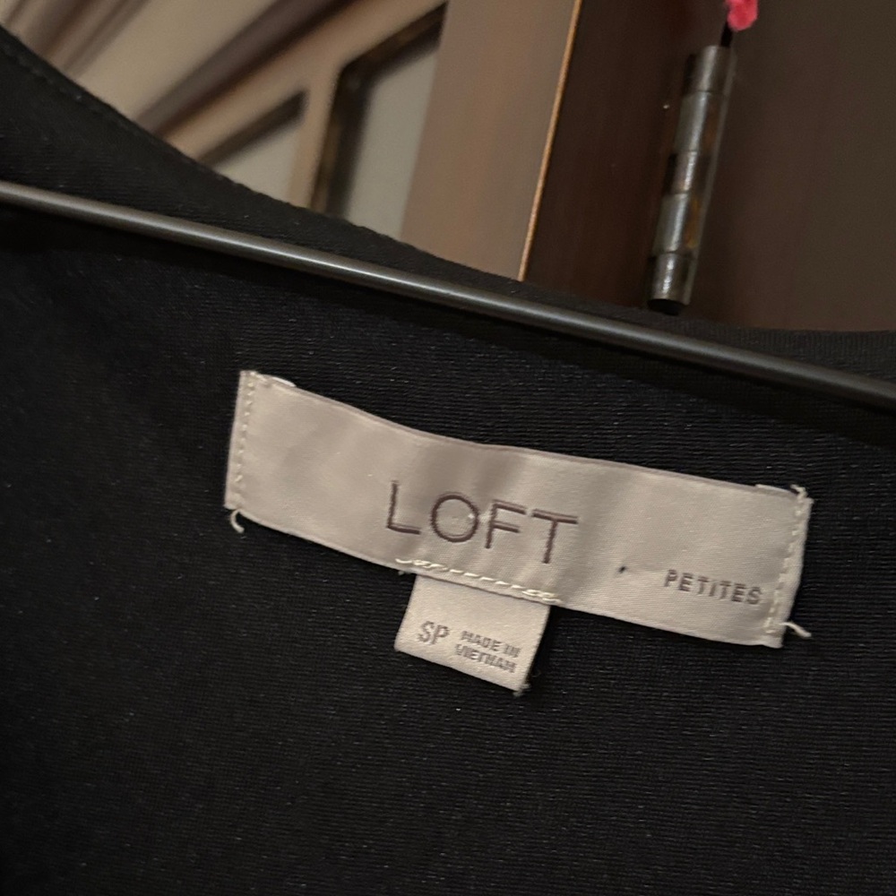 LOFT Black tea length Wrap Dress - Picture 3 of 5